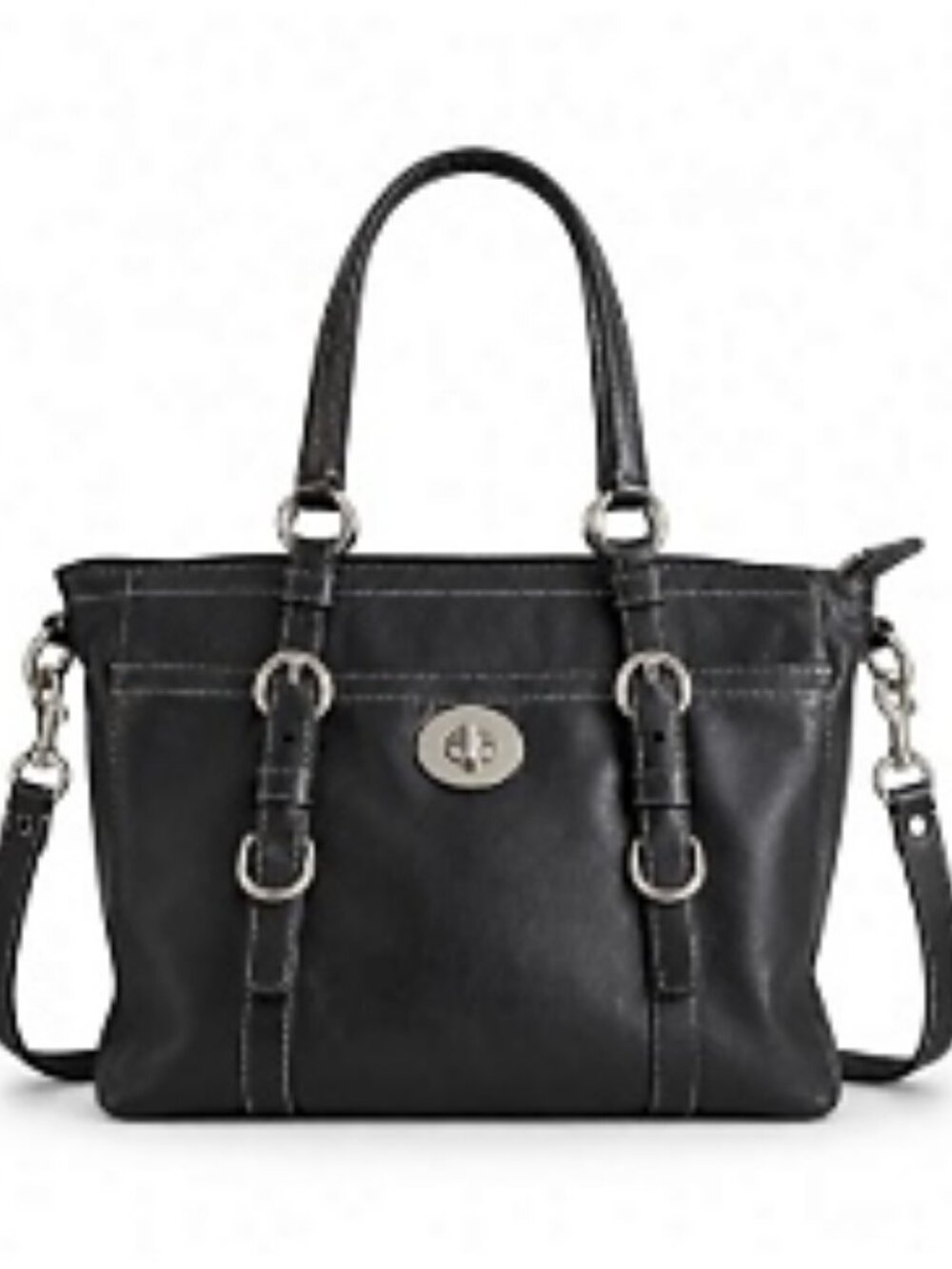 COACH F14015 Chelsea Shoulder Satchel Tote Bag Black Soft Leather
